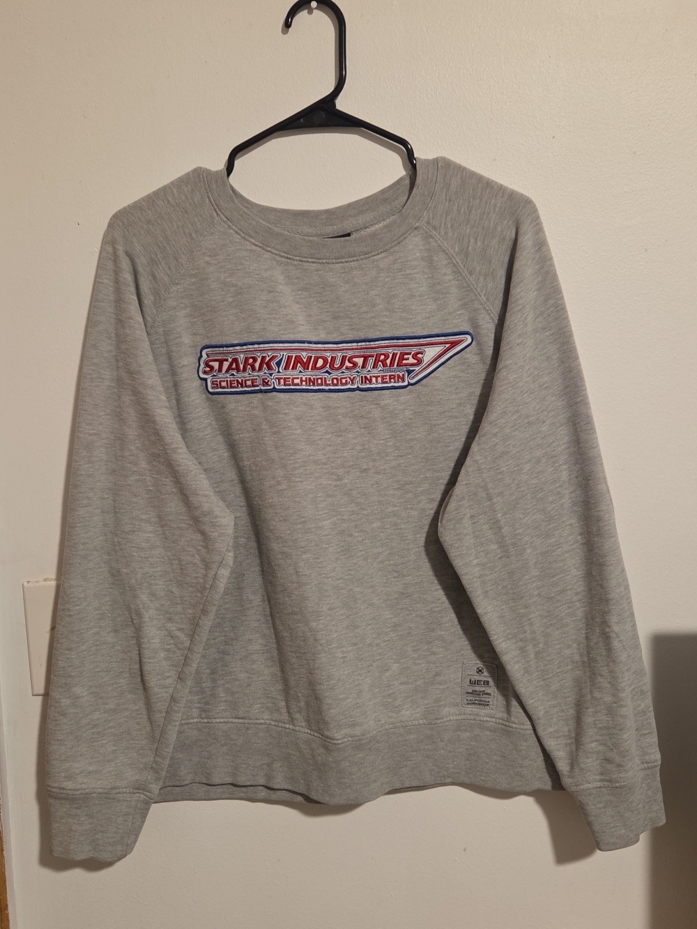Marvel Gray Crewneck Sweatshirt with Stark Industries Patch